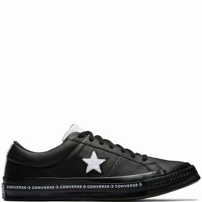 Converse One Star Pinstripe Low Tops Womens - Black/White/Black Shoes (257FMZIO)